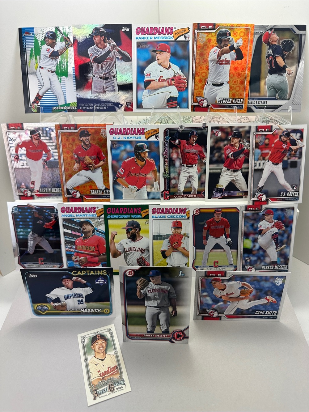 4 Parker Messick Rookies + DeLauter/Bazzana/Kayfus Rookies Guardians lot of 21